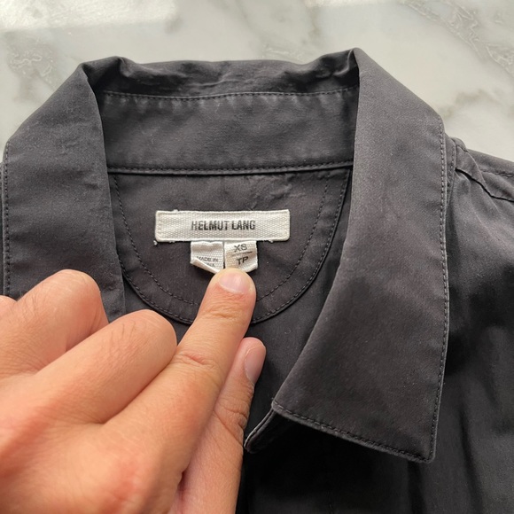 Helmet Lang black button down shirt, Size XS - Picture 3 of 6